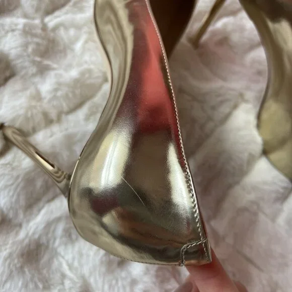 Jimmy Choo Romy 105mm Liquid Mirror Leather Gold - Picture 5 of 11